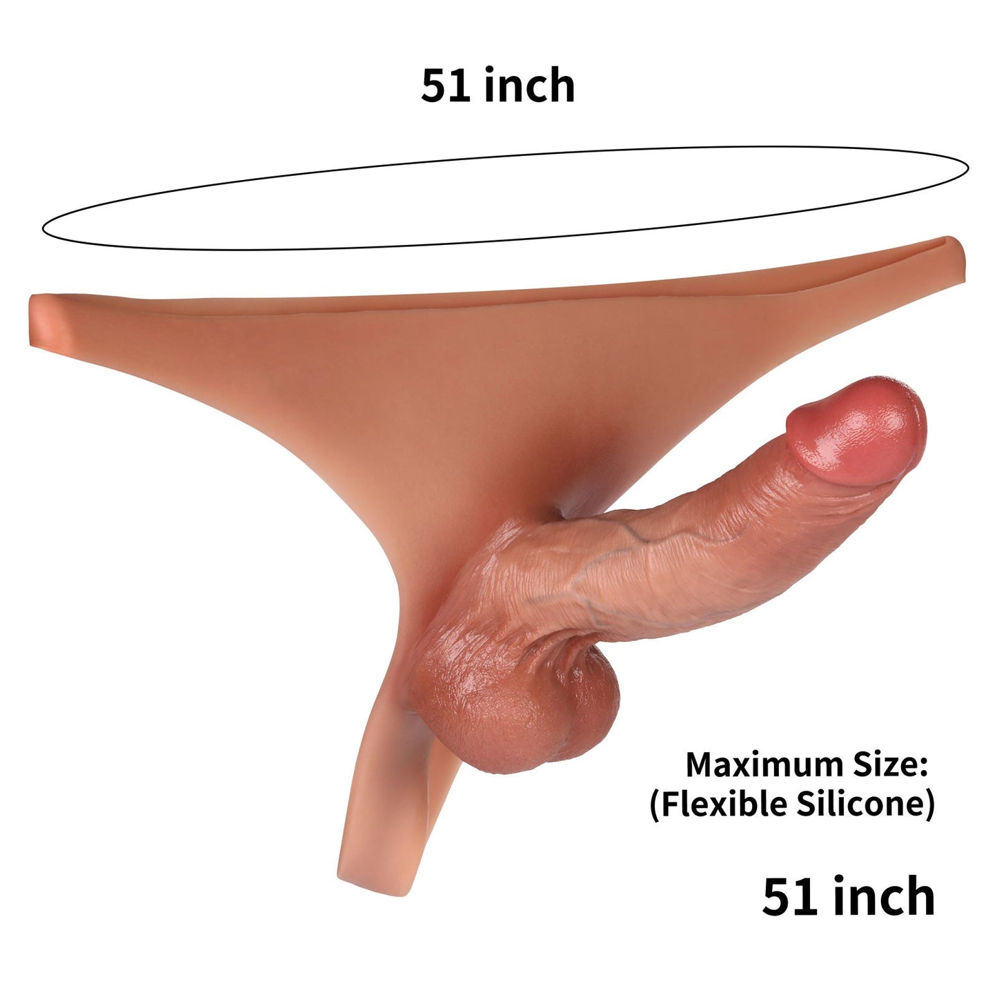 Kendon 6 in Strap On Dildo Strapless Wearable Solid Realistic Dildo Brown Position 9