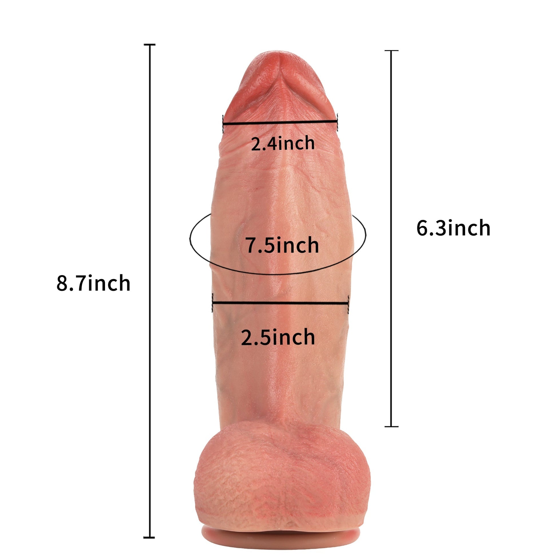 MeatBall Ultra Real Skin Realistic Dildo Girthy Huge Dildo Brown And Flesh Color Position 31