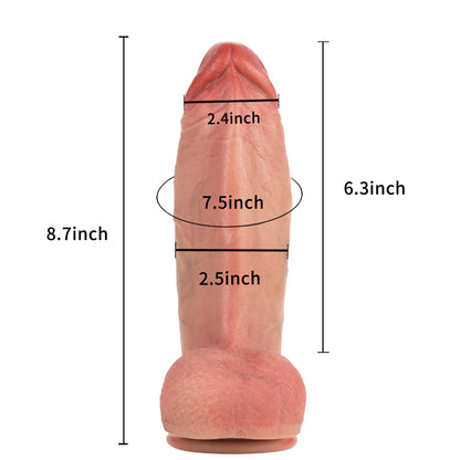 MeatBall Ultra Real Skin Realistic Dildo Girthy Huge Dildo Brown And Flesh Color Position 31