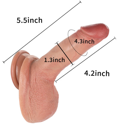 Pocky 5 inch Most Realistic Dildo Soft Real Skin RealMan Dildo Position 3