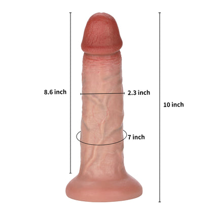 Bryan 10 inch Real Skin Dildo Realistic Feeling Muchroom Glan Soft Skin Position 2