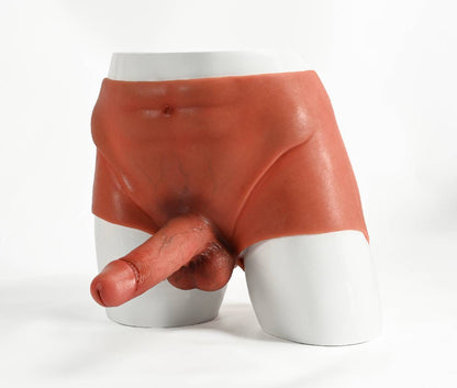 Beck | 7.2" x 1.7" Full-Wrap Solid Silicone Strap-On Underwear with Realistic Dildo Design Position 6