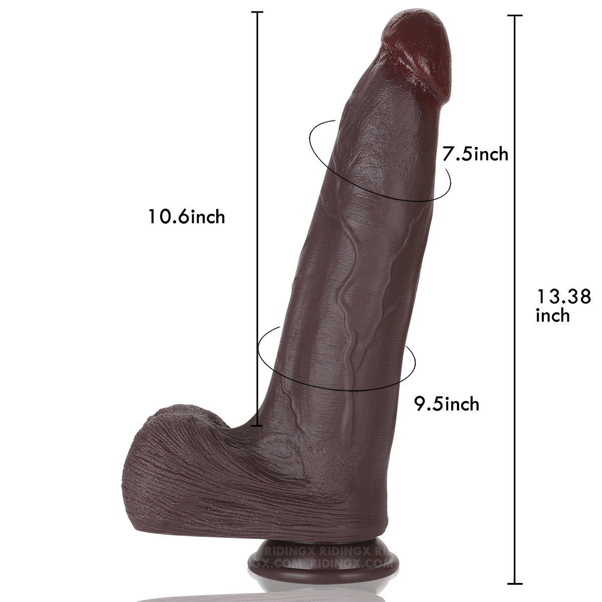 Bruce 13 inch Realistic Huge Dildo Dual Density Huge Dildo Lifelike Skin Position 9
