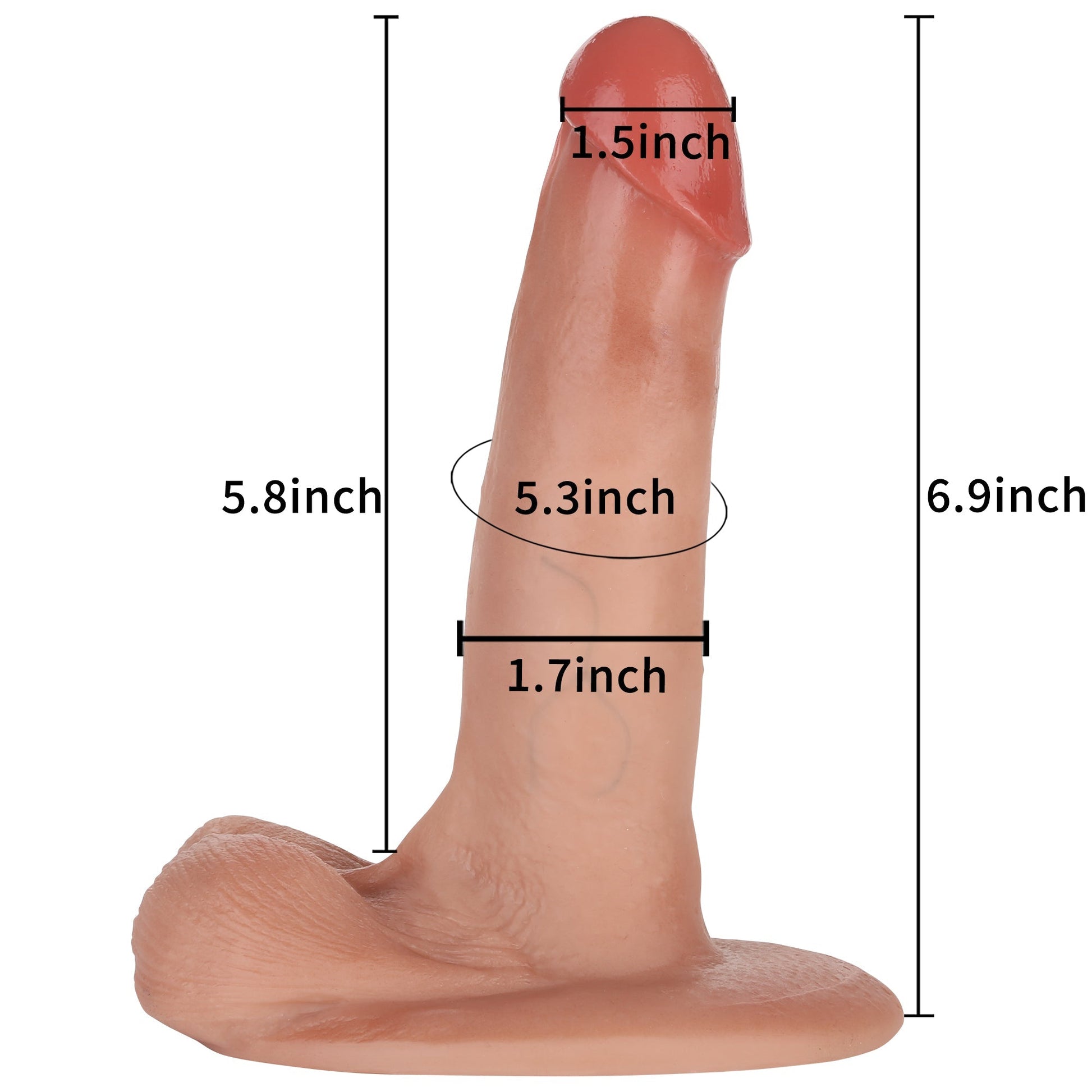 Butter 6.9 inch Sliding Skin Ultra Realistic Dildo & Real Balls Position 2