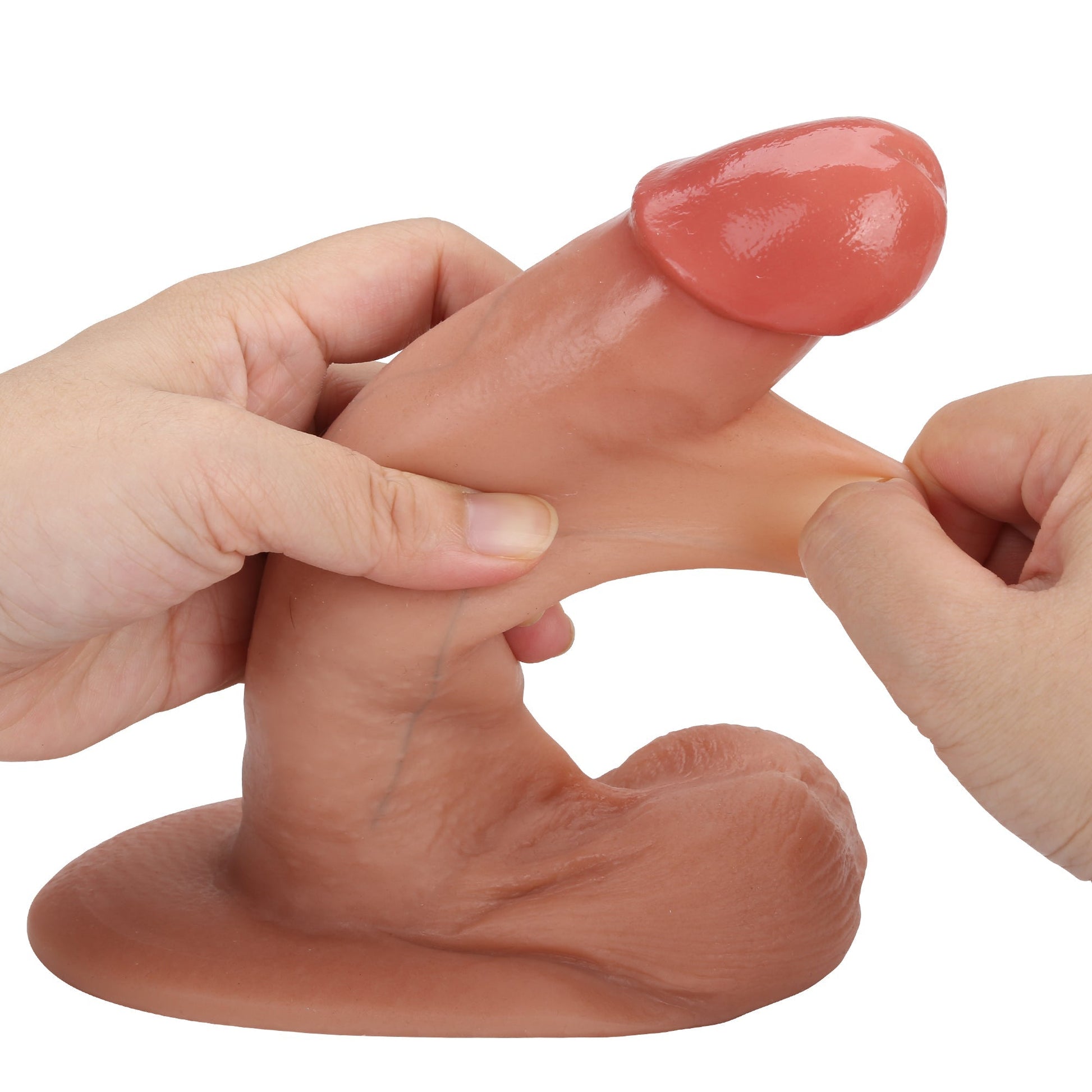 Butter 6.9 inch Sliding Skin Ultra Realistic Dildo & Real Balls Position 4