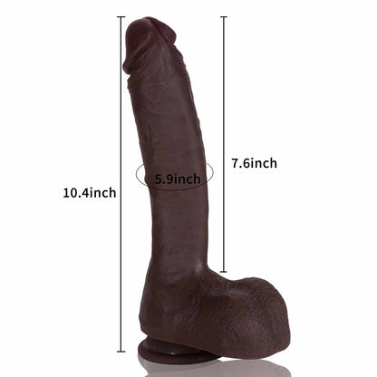 Alex 10.4 inch Ultra Realistic Huge Dildo & Super Realistic Glan Black Dildo Position 2