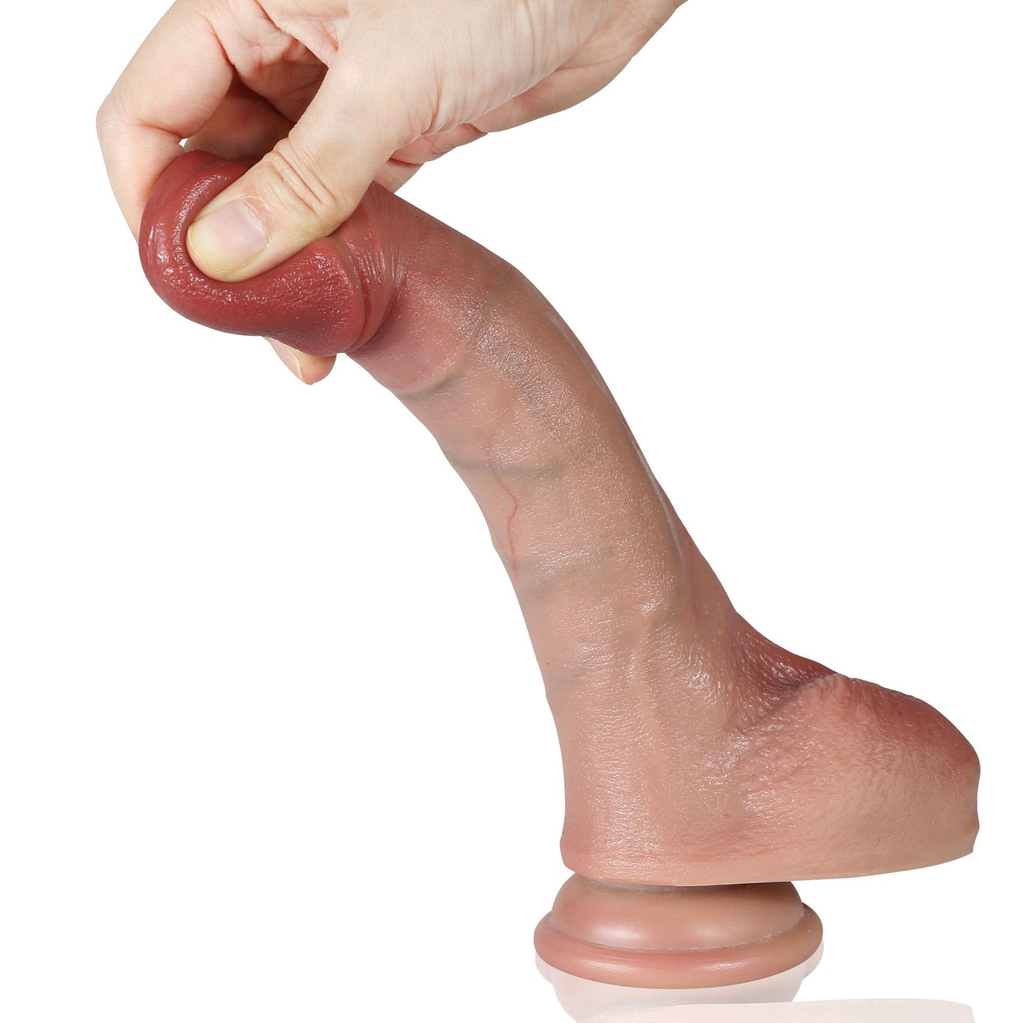 Curvy 7.9 inch Flexible Hyper Realistic Dildo With Movable Keel Position 4