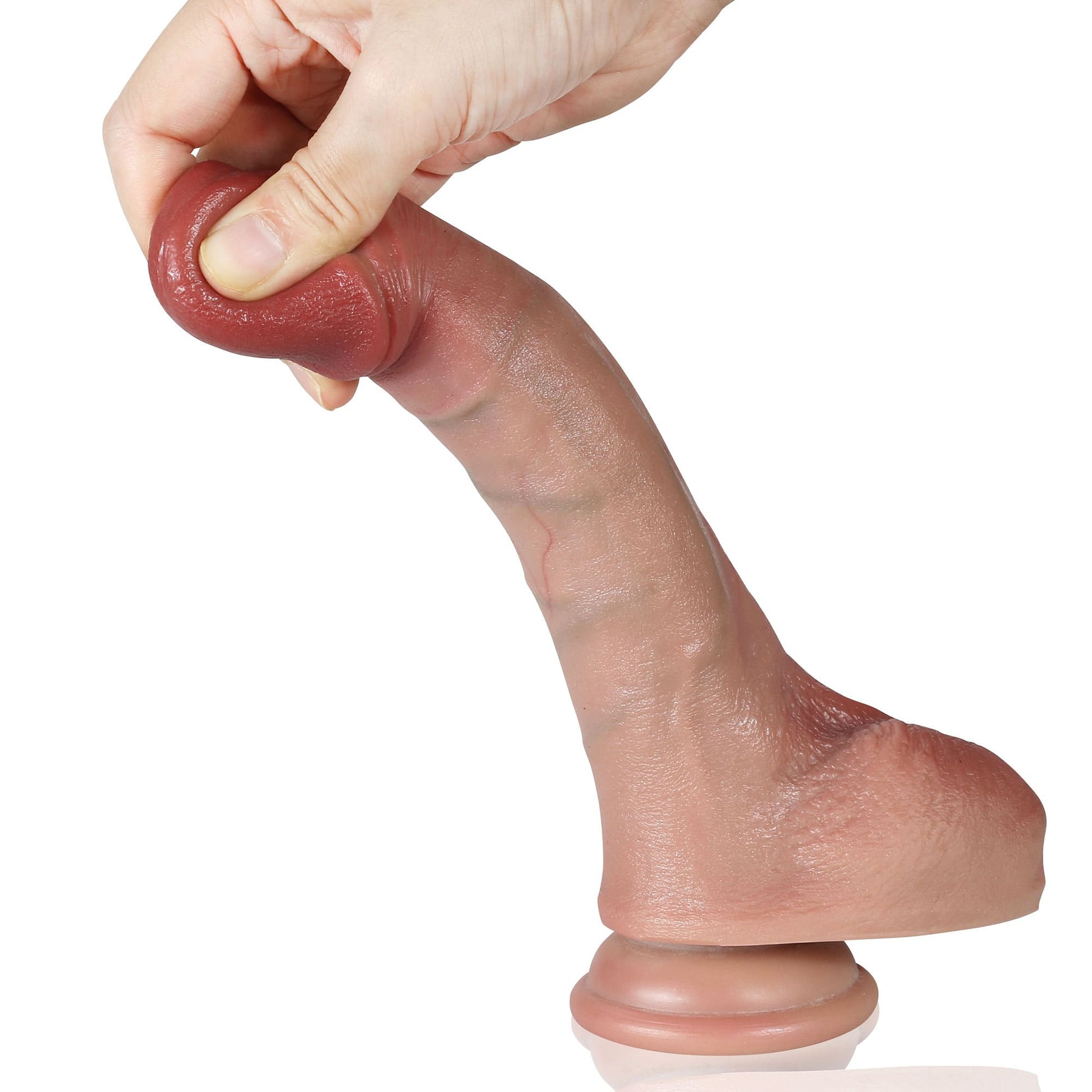 Curvy 7.9 inch Flexible Hyper Realistic Dildo With Movable Keel Position 4