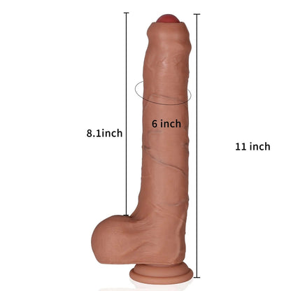 Diego 11inch Huge Foreskin Sliding Skin Life Like Dildo Uncut Dildo - RealCocks