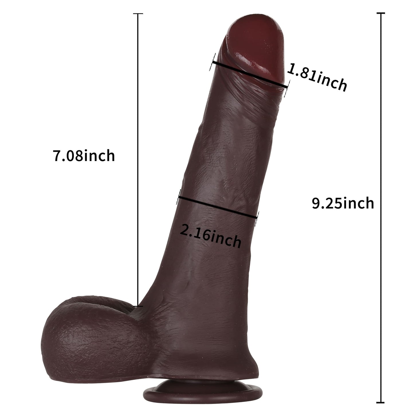 Foreskin 9 inch Black Sliding Skin Dildo BBC Dildo With Ball Position 3
