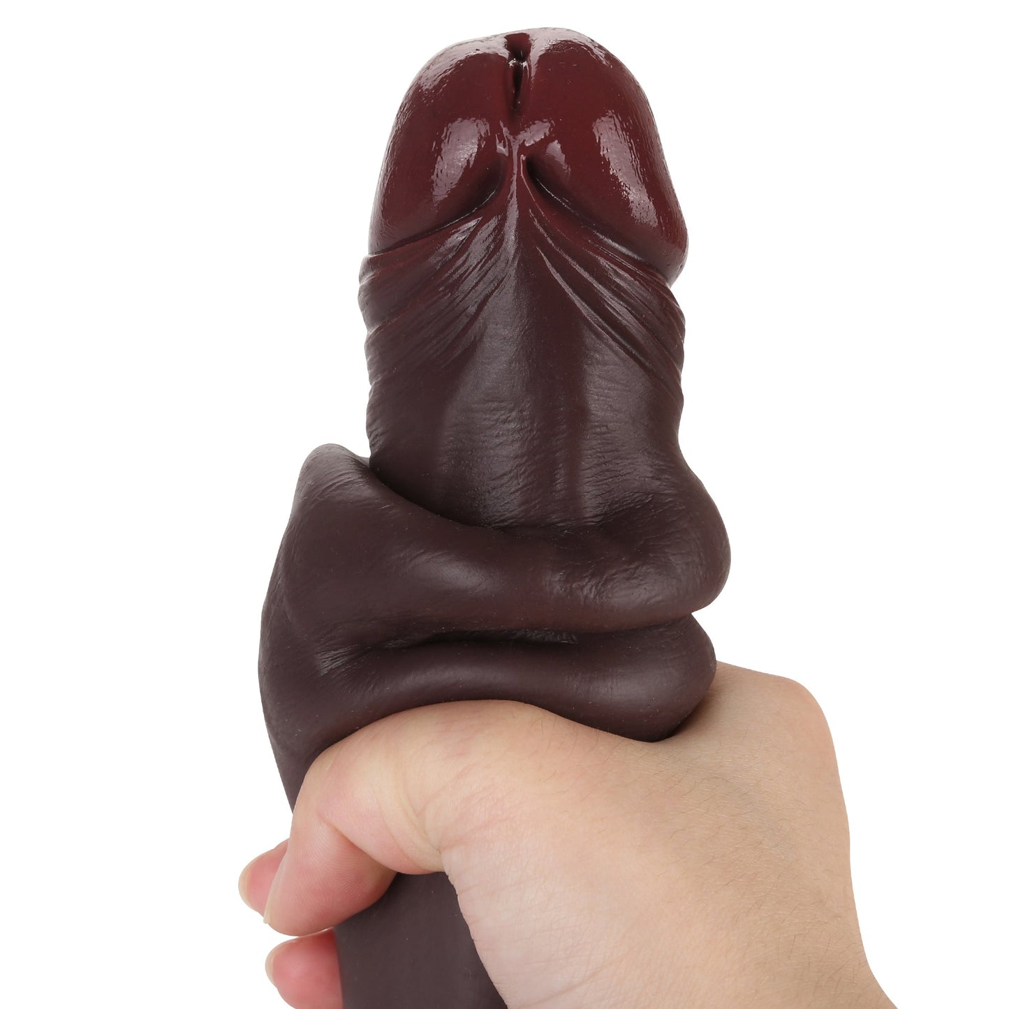 Foreskin 9 inch Sliding Skin Most Realistic Dildo & Real Balls Position 12