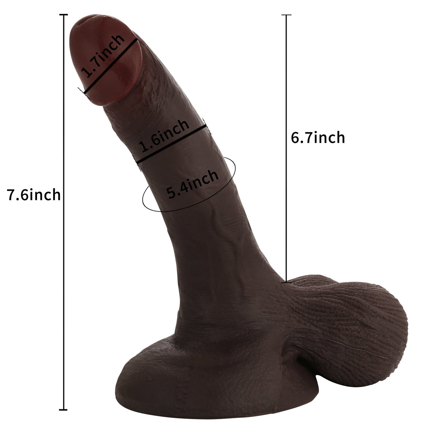 Tiger 7 Inch Realistic Silicone Dildo with Strong Suction Cup Hands-Free | DongToy Position 16