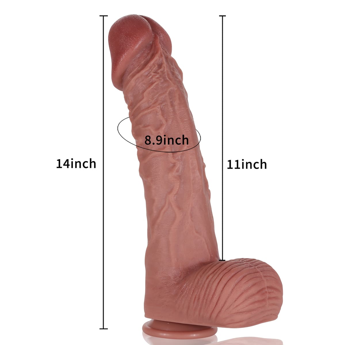 Tony 14 inch Huge Thick Realistic Dildo Extra Large Giant Dildo Position 2