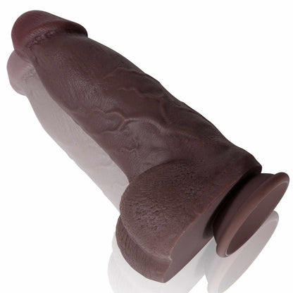 Jack 9 inch Silicone Black Thick Realistic Dildo Position 3