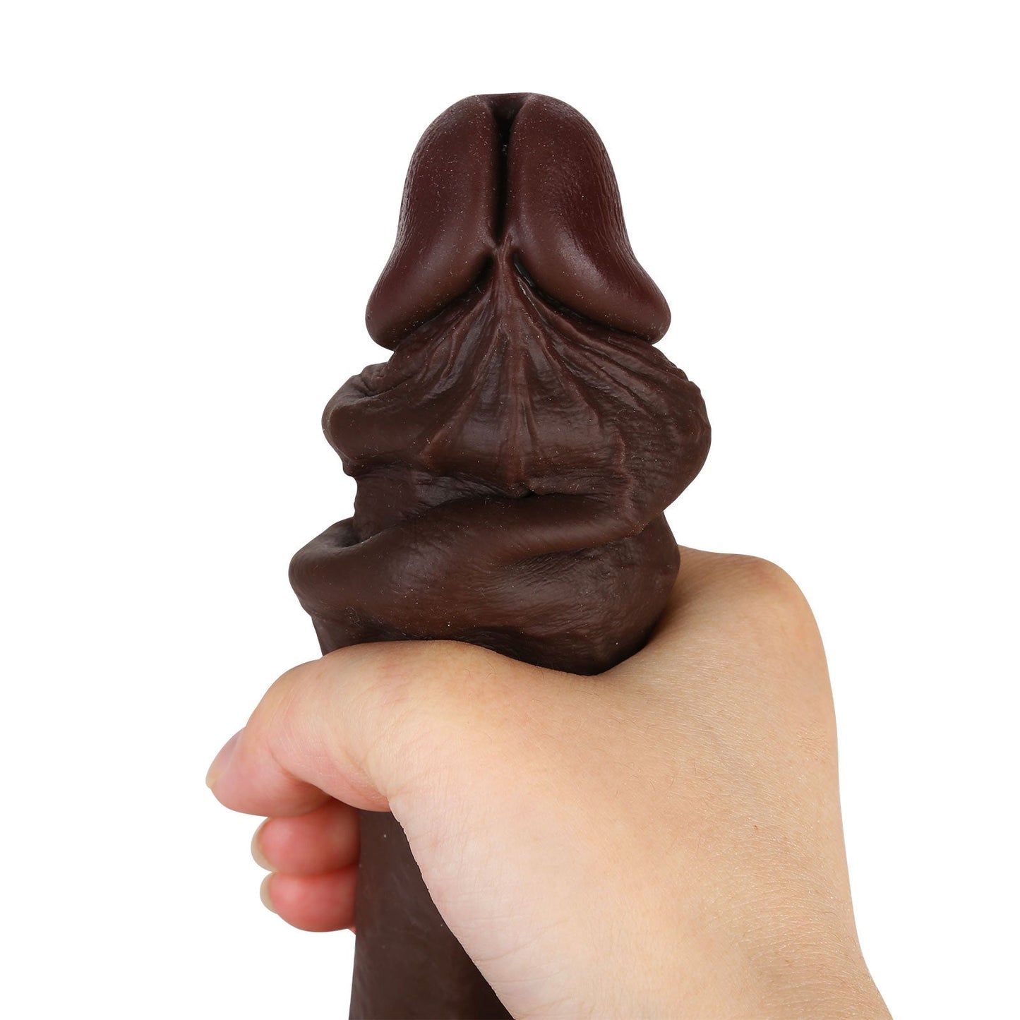 Juicy 7 inch Squirting Dildo Cumming Ejaculating Black Dildo Sliding Skin Position 4