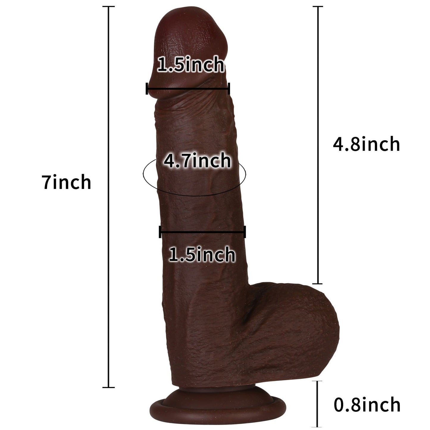 Juicy 7 inch Squirting Dildo Cumming Ejaculating Black Dildo Sliding Skin Position 2