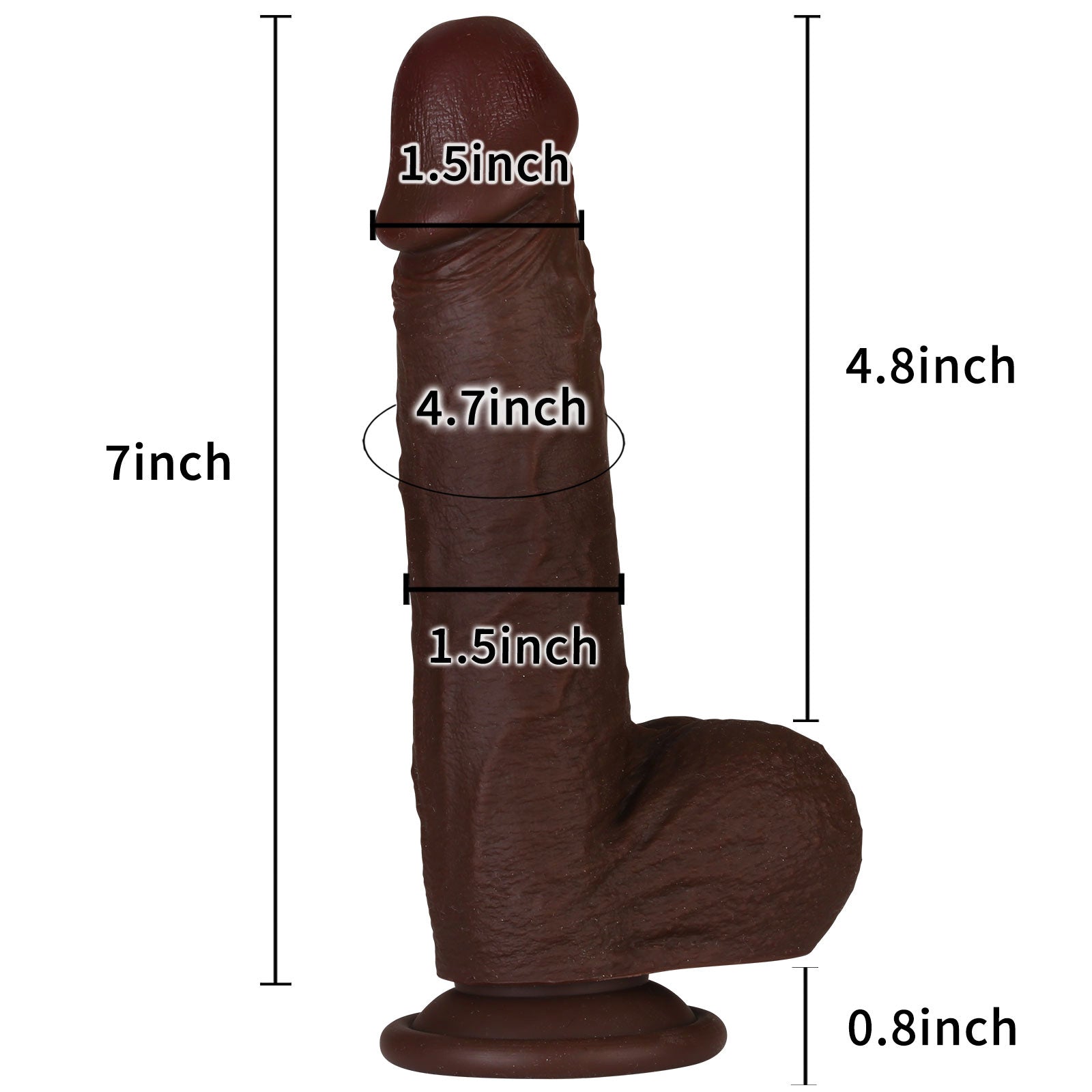 Juicy 7 inch Squirting Dildo Cumming Ejaculating Black Dildo Sliding Skin Position 2