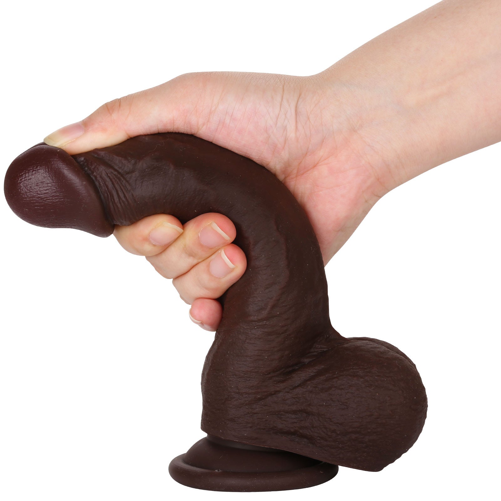 Juicy 7 inch Squirting Dildo Cumming Ejaculating Black Dildo Sliding Skin Position 6