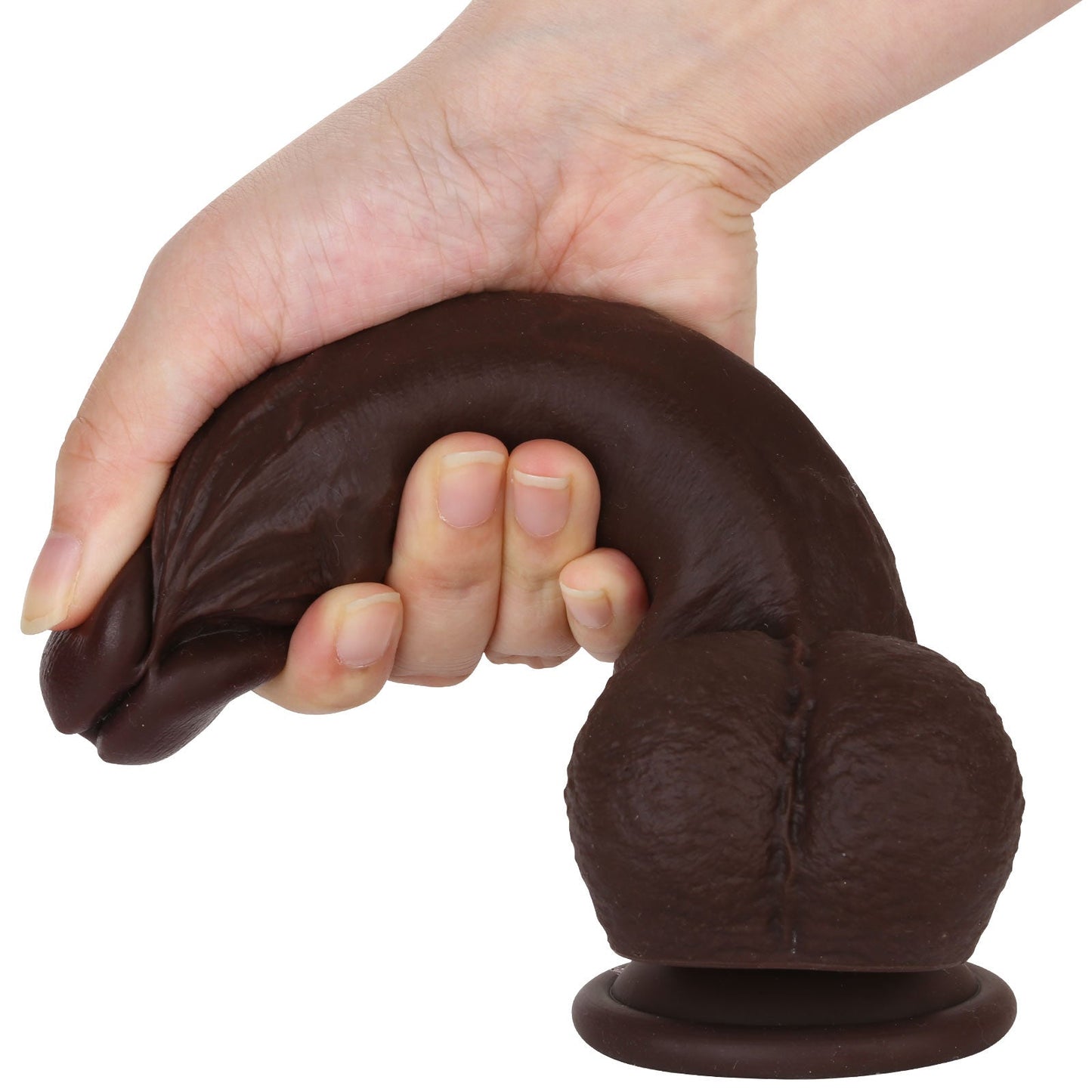 Juicy 7 inch Squirting Dildo Cumming Ejaculating Black Dildo Sliding Skin Position 7