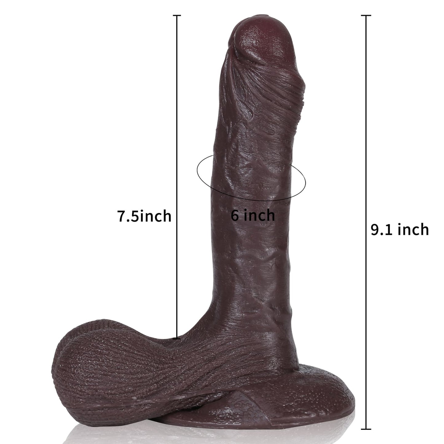 Kevin 9 inch Soft Super Realistic Dildo & Real Balls Position 13