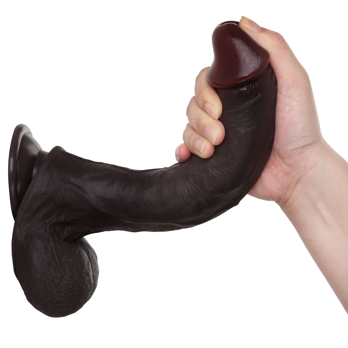 Knight 10 inch Real Feel Ball Super Realistic Glan Black Dildo Position 5