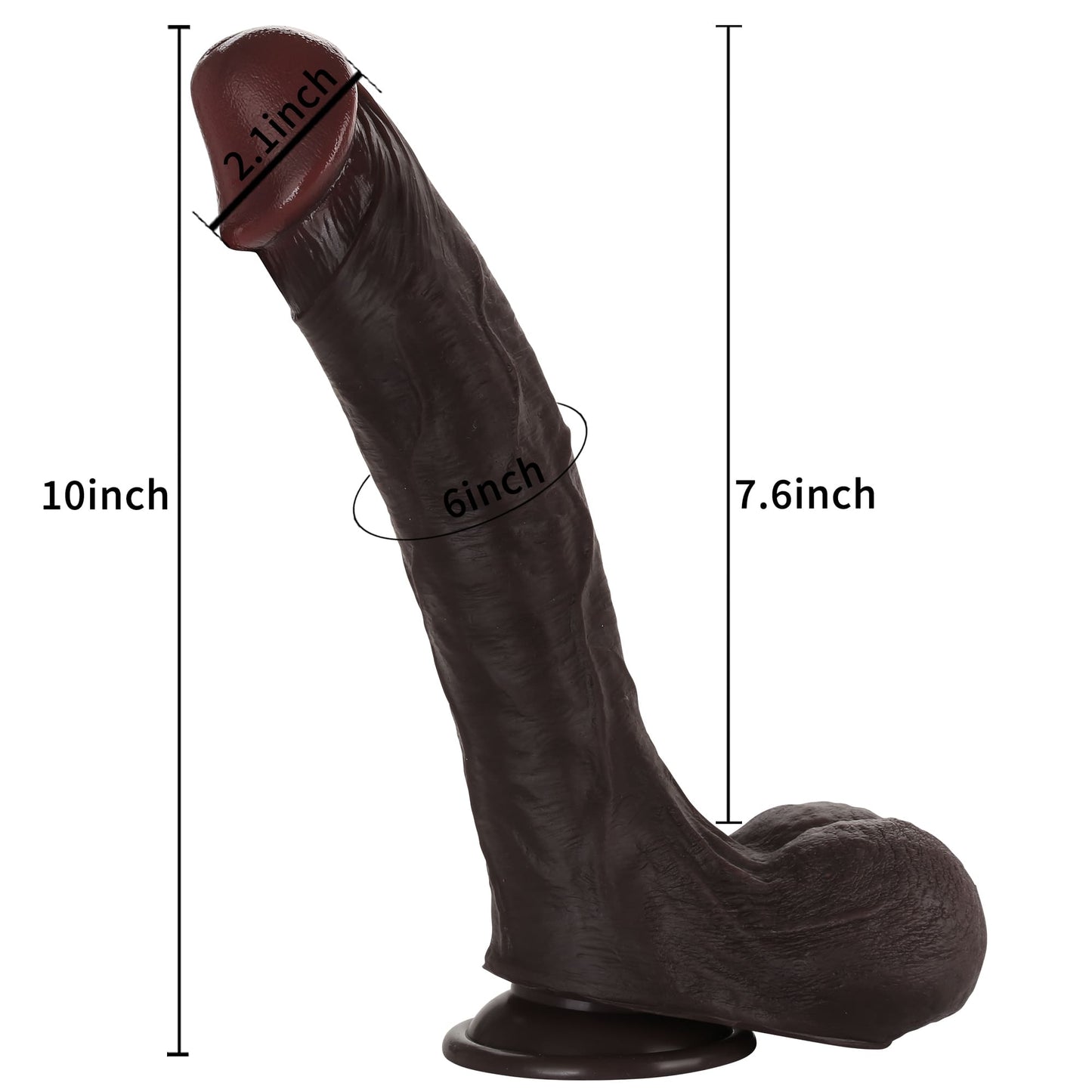 Knight 10 inch Real Feel Ball Super Realistic Glan Black Dildo Position 3