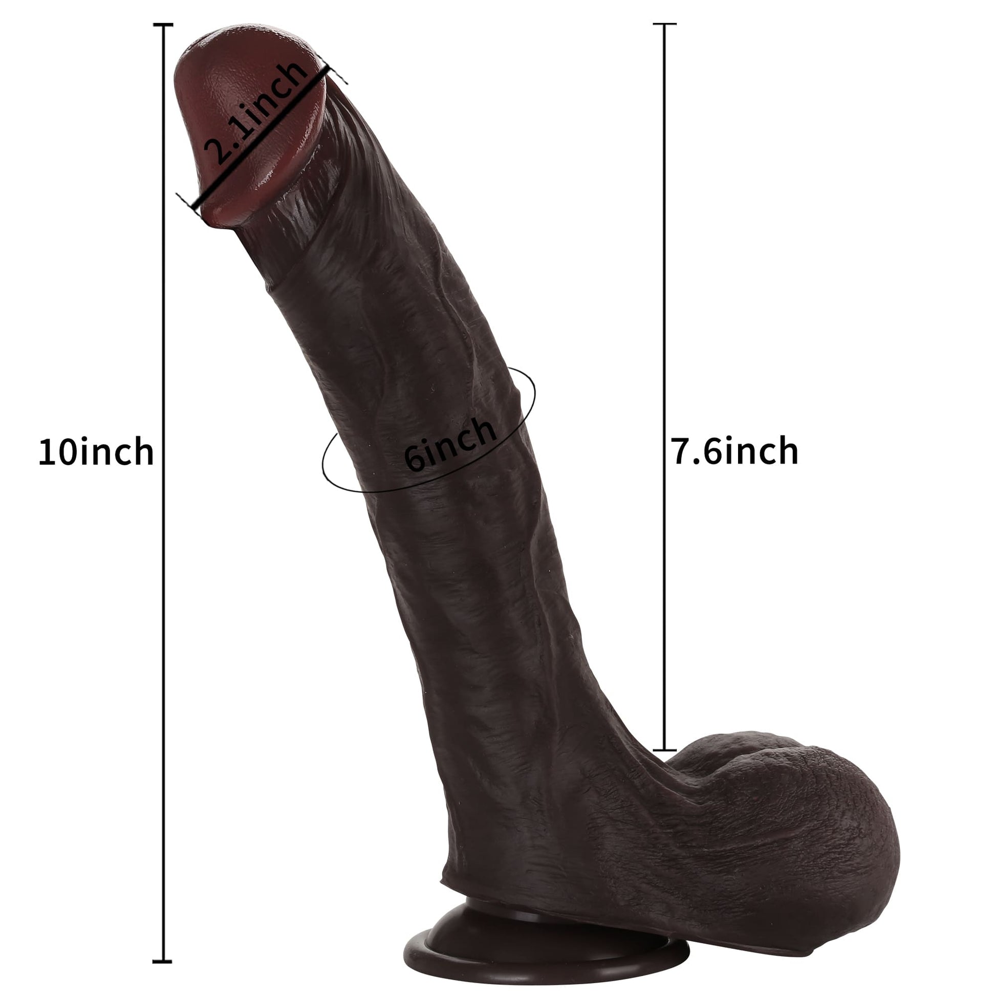 Knight 10 inch Real Feel Ball Super Realistic Glan Black Dildo Position 3