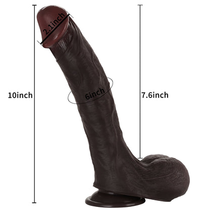 Knight 10 inch Real Feel Ball Super Realistic Glan Black Dildo Position 3