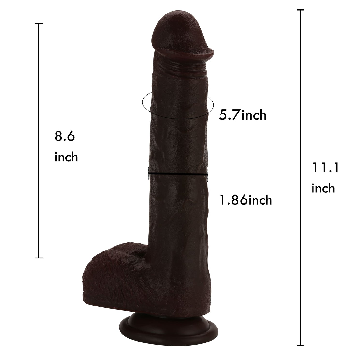 Kyle 11 inch Black Thrusting Dildo Powerful Vibration With Remote Control Position 2