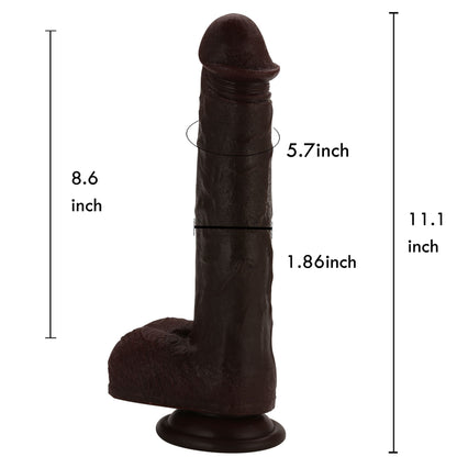 Kyle 11 inch Black Thrusting Dildo Powerful Vibration With Remote Control Position 2