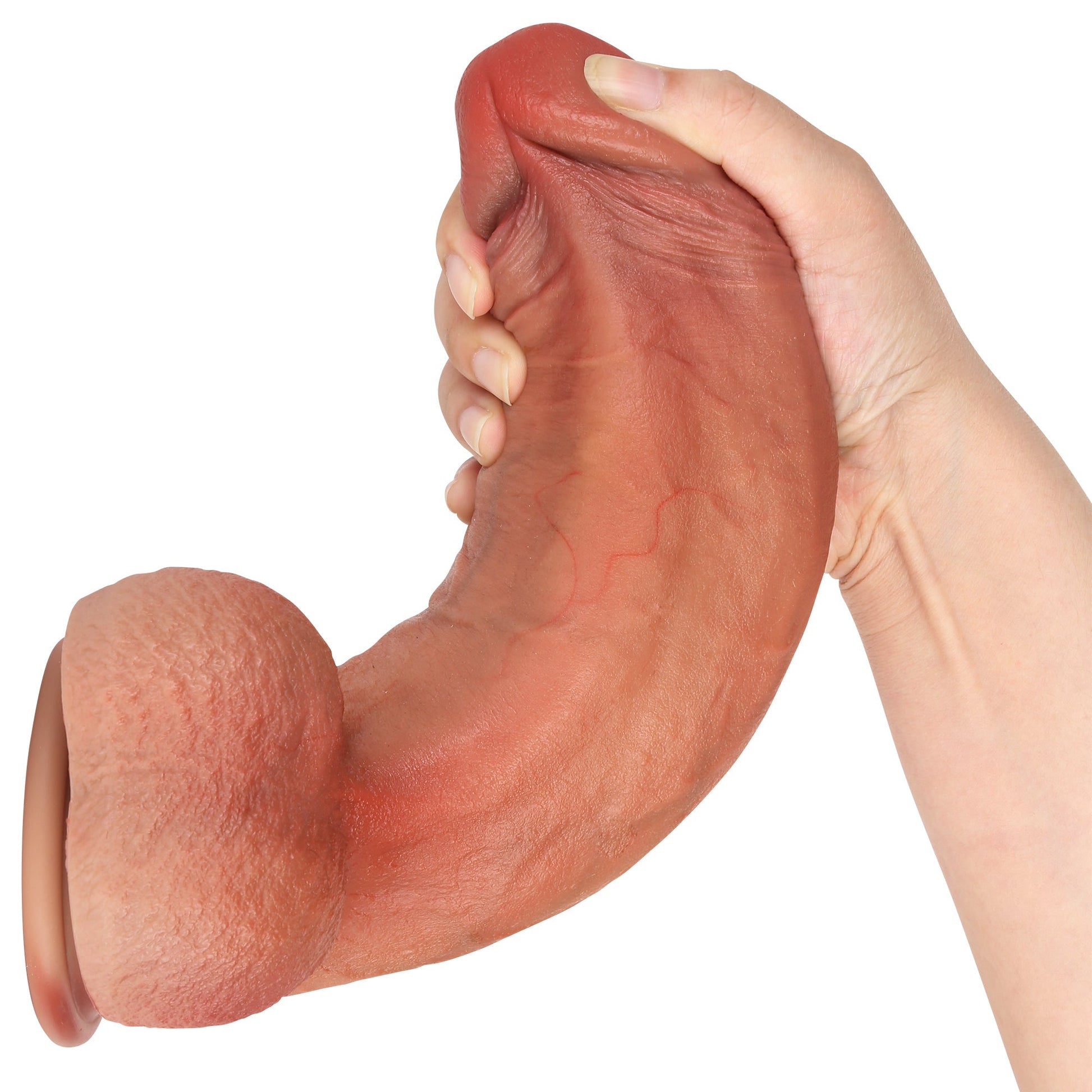 MeatBall Ultra Real Skin Realistic Dildo Girthy Huge Dildo Brown And Flesh Color Position 4