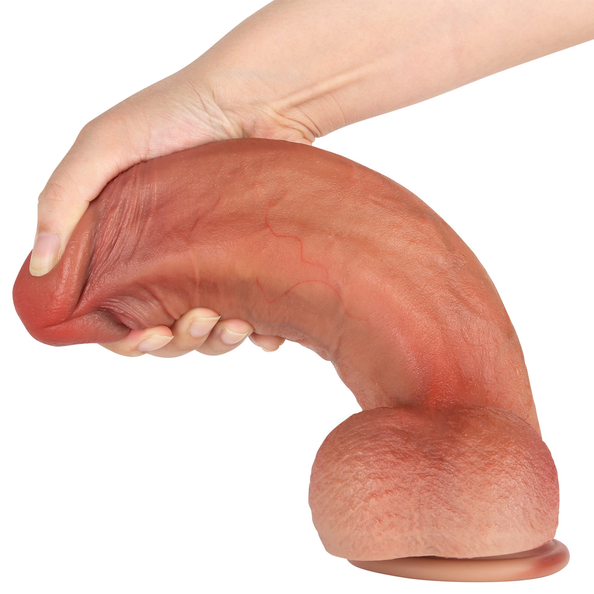 MeatBall Ultra Real Skin Realistic Dildo Girthy Huge Dildo Brown And Flesh Color Position 5