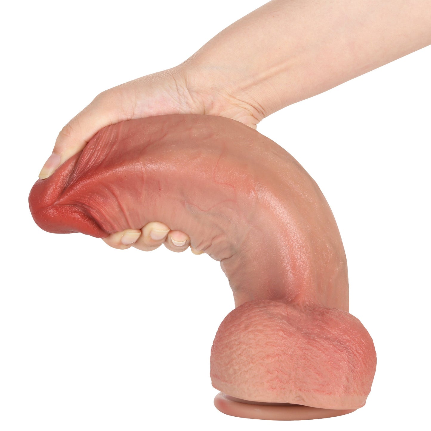 MeatBall Ultra Real Skin Realistic Dildo Girthy Huge Dildo Brown And Flesh Color Position 22