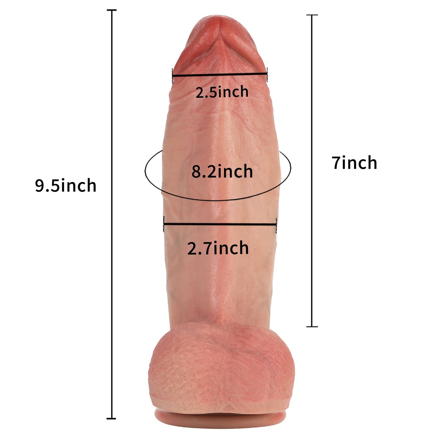 MeatBall Ultra Real Skin Realistic Dildo Girthy Huge Dildo Brown And Flesh Color Position 25