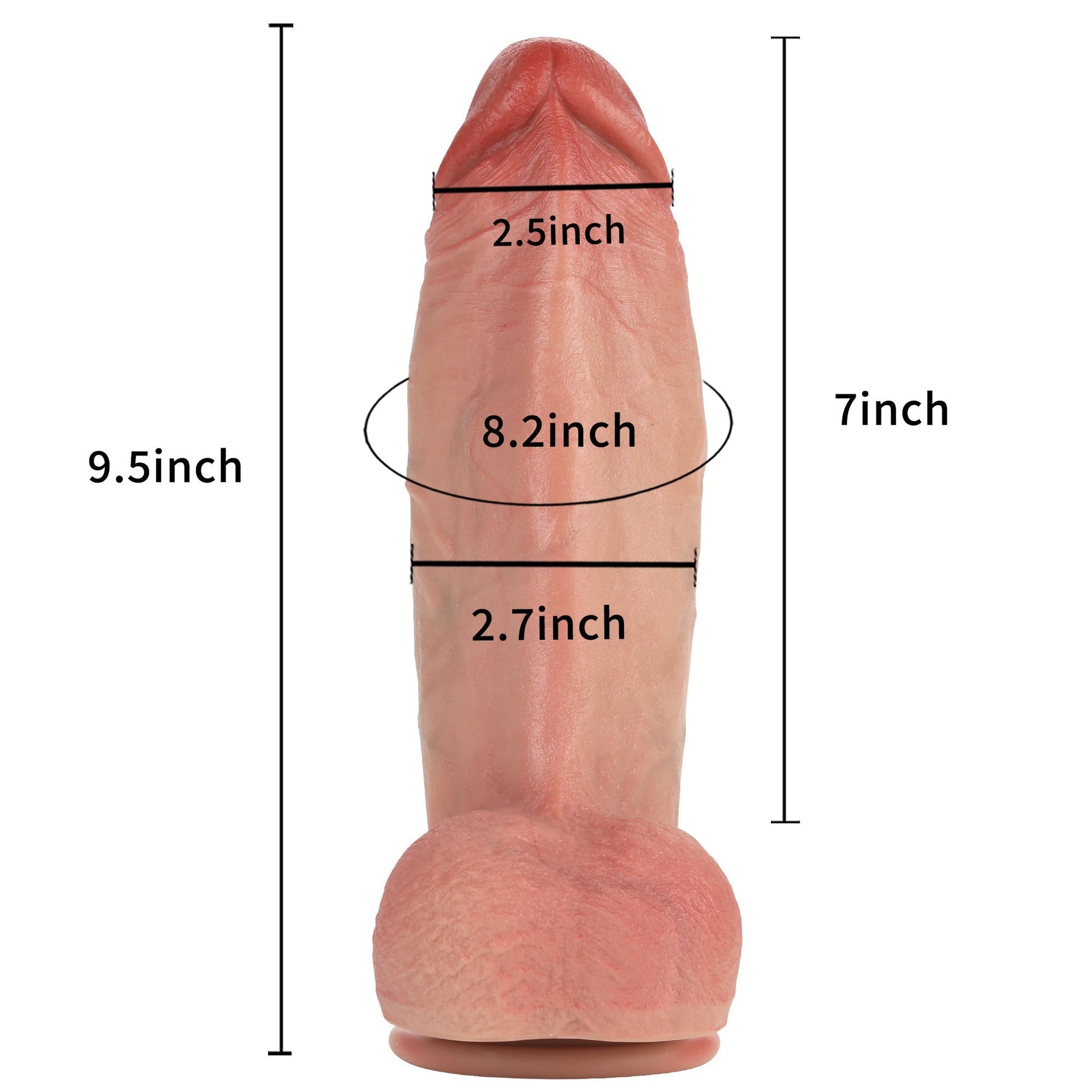 MeatBall Ultra Real Skin Realistic Dildo Girthy Huge Dildo Brown And Flesh Color Position 25