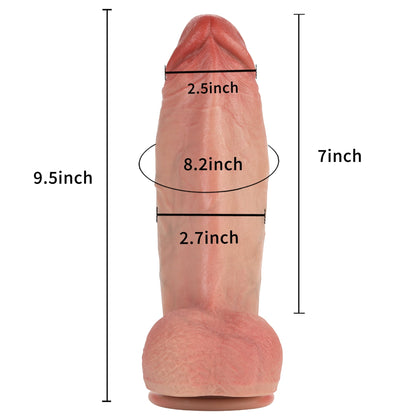 MeatBall Ultra Real Skin Realistic Dildo Girthy Huge Dildo Brown And Flesh Color Position 25