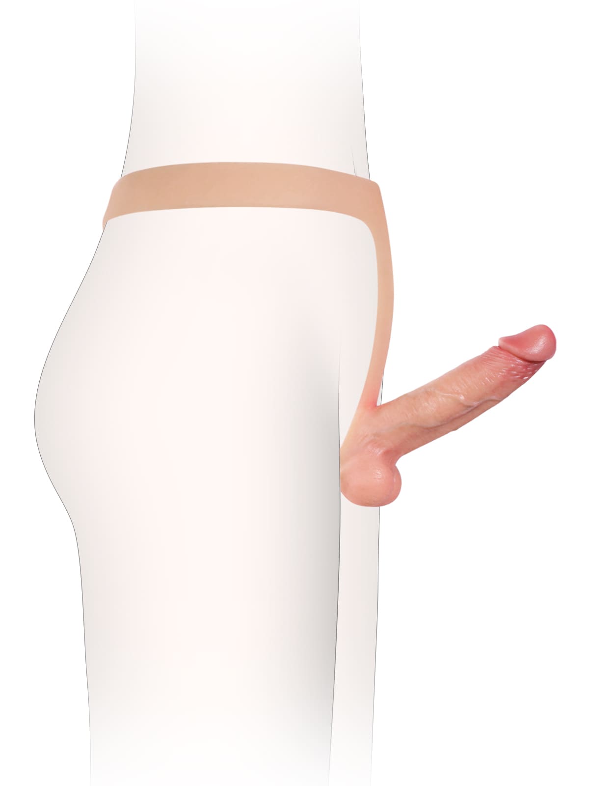 Nathan | 6" x 1.5" Ultra Slim Solid Strap On With Soft Scrotum Position 4