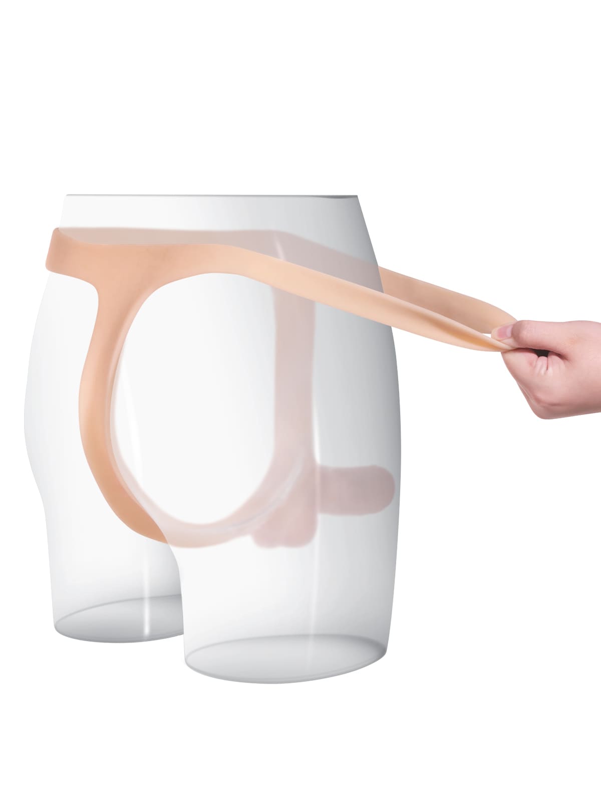 Nathan | 6" x 1.5" Ultra Slim Solid Strap On With Soft Scrotum Position 10