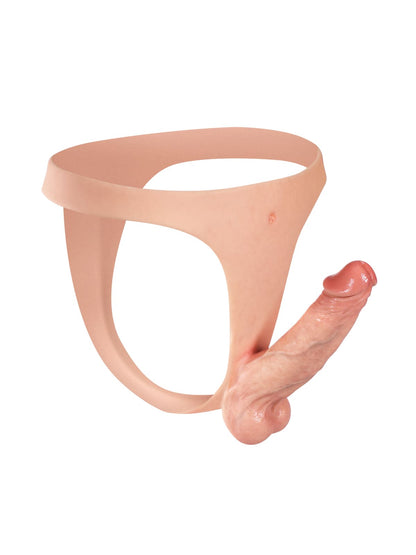 Nick | 6.3" x 1.5" Lightweight Solid Strap On Dildo With Slim Secure Harness Position 1