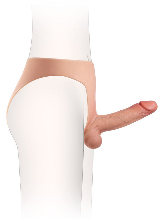 Oscar | 6.8" x 1.7" Wearable Solid Shaft Soft Balls Silicone Strap-On Dildo For Lesbian Couples Position 1
