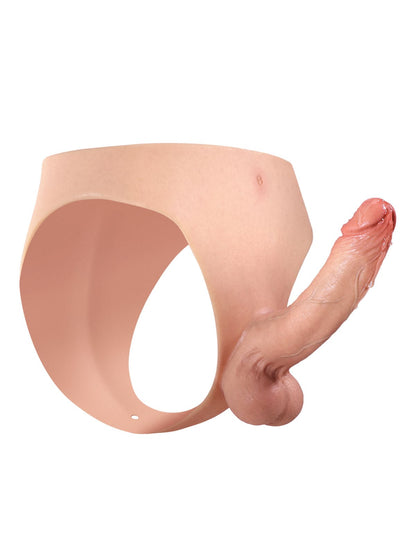Oscar | 6.8" x 1.7" Wearable Solid Shaft Soft Balls Silicone Strap-On Dildo For Lesbian Couples Position 10