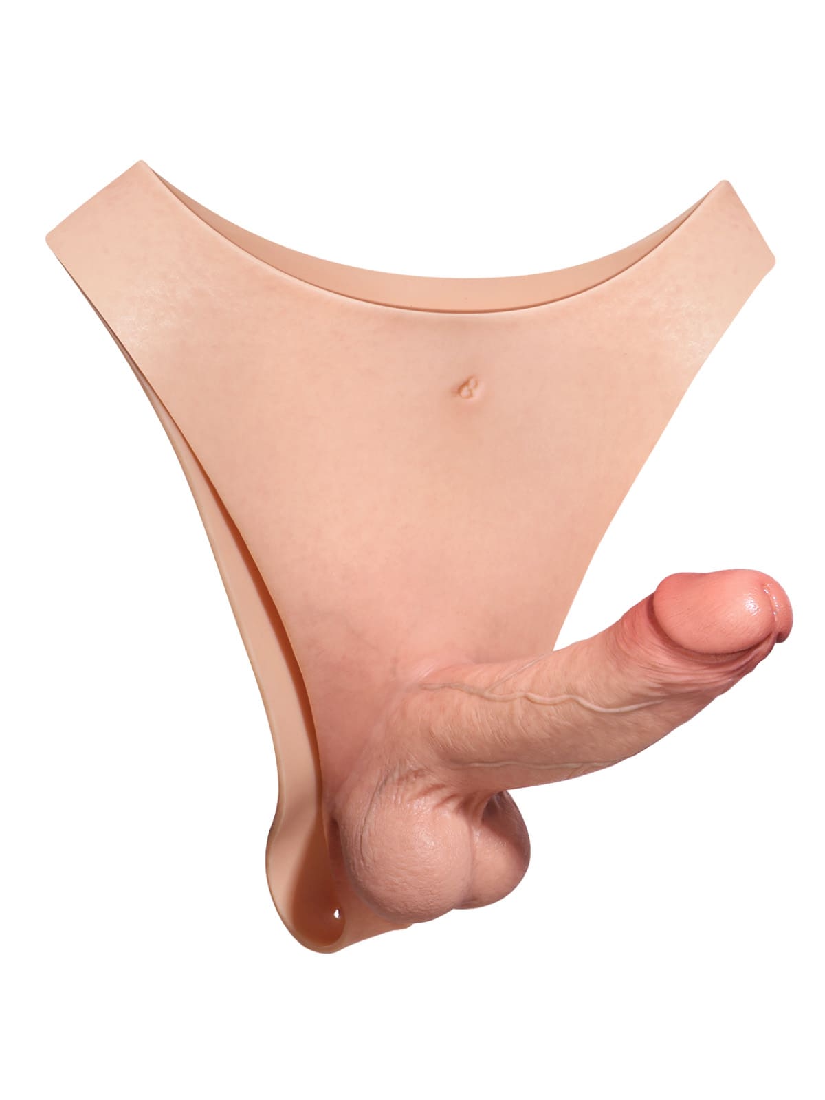 Oscar | 6.8" x 1.7" Wearable Solid Shaft Soft Balls Silicone Strap-On Dildo For Lesbian Couples Position 8