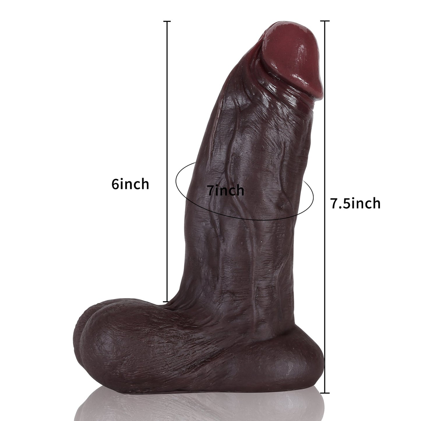 DONGTOY Vincent 7.5 inch Thick Vibrating Realistic Dildo With Lifelike Balls Position 23