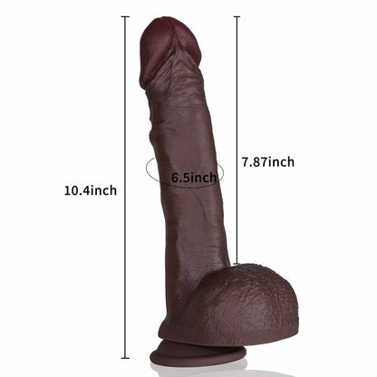Ryan 10 Inch Lifelike Glan Realistic Dildo Black Dildo Position 3