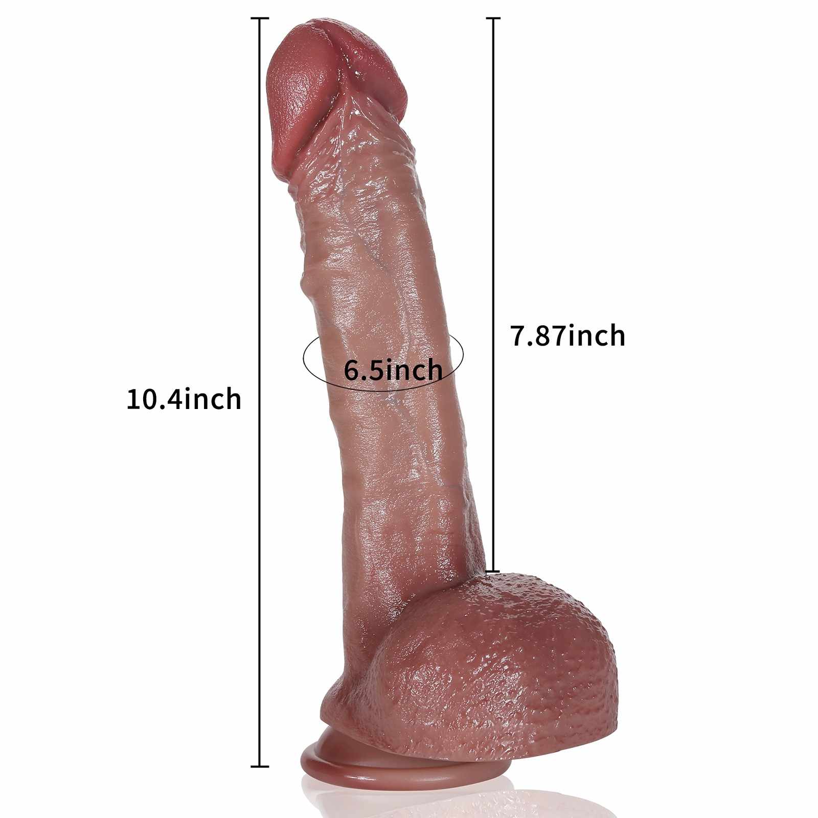 Ryan 10 Inch Lifelike Glan Realistic Dildo Black Dildo Position 9