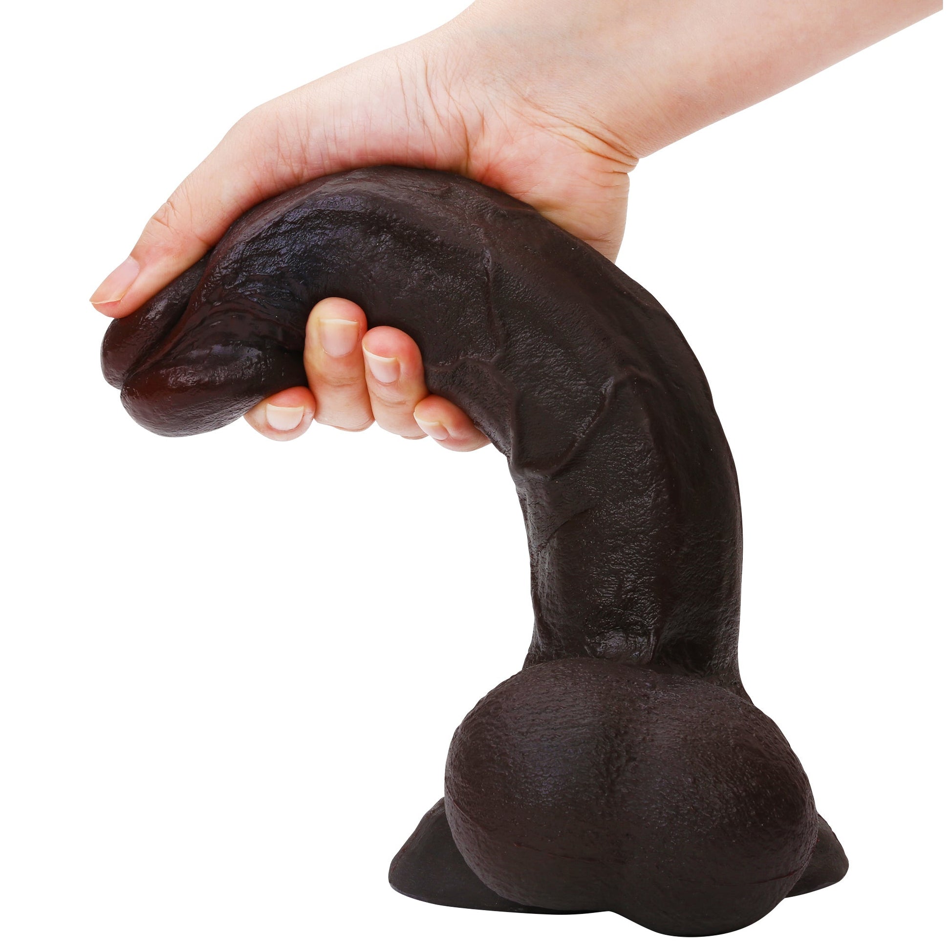 Ryder 9 inch BBC Realistic Curved Dildo Soft Skin Curved Dildo Position 4