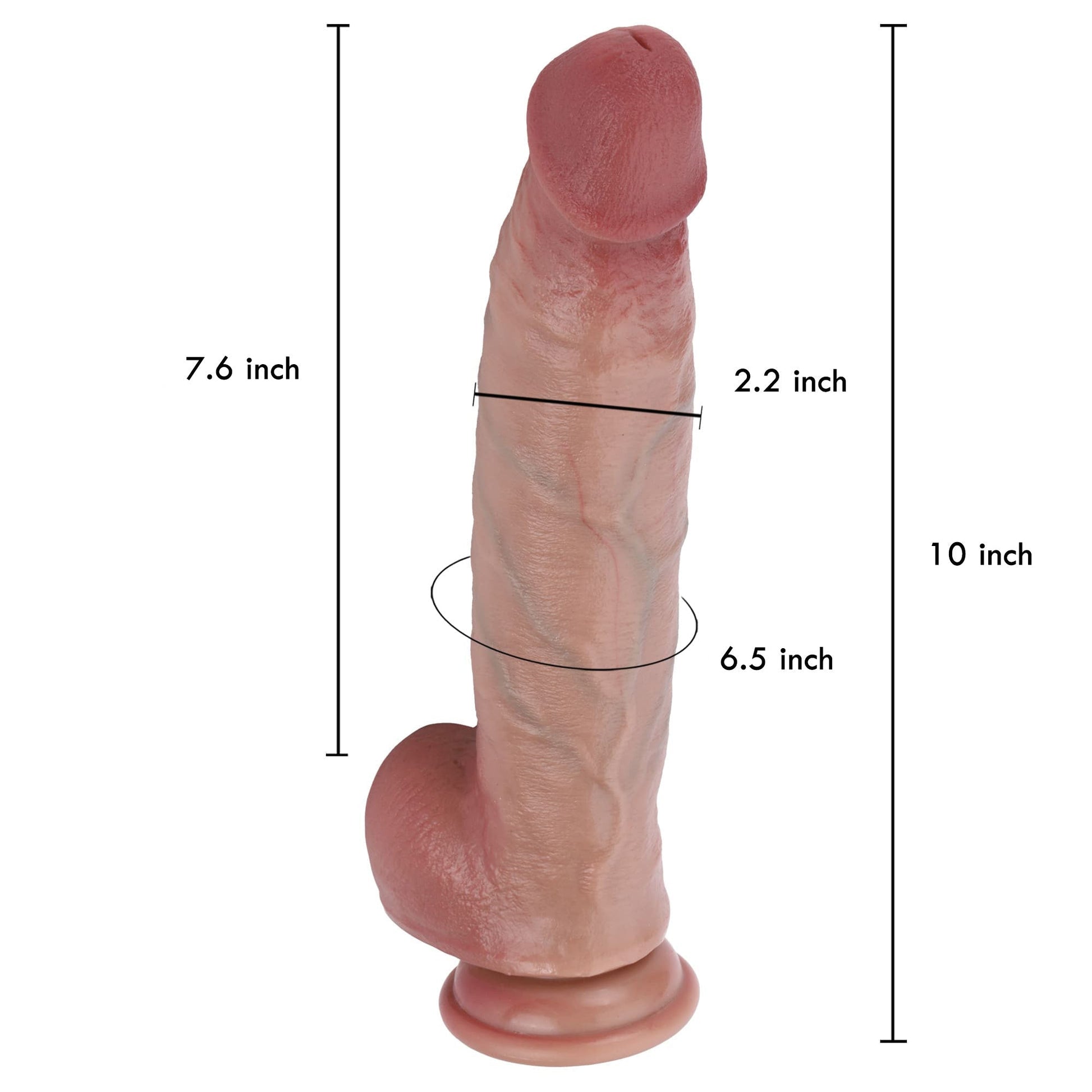 Baron 10 inch Realistic Dildo Real Skin Lifelike Curved Dildo Position 2