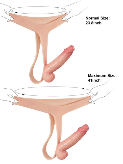 Nathan | 6" x 1.5" Ultra Slim Solid Strap On With Soft Scrotum Position 3