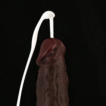 Boomer 9 inch Squirting Cumming Ejaculating Dildo Sliding Skin Black Dildo Position 4