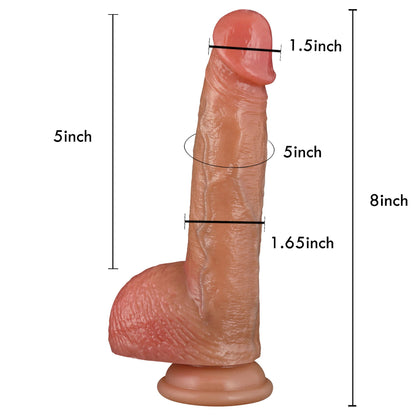 Squirtle Squirting Dildos 8 inch Cumming Ejaculating Dildo SlidingSkin Position 3